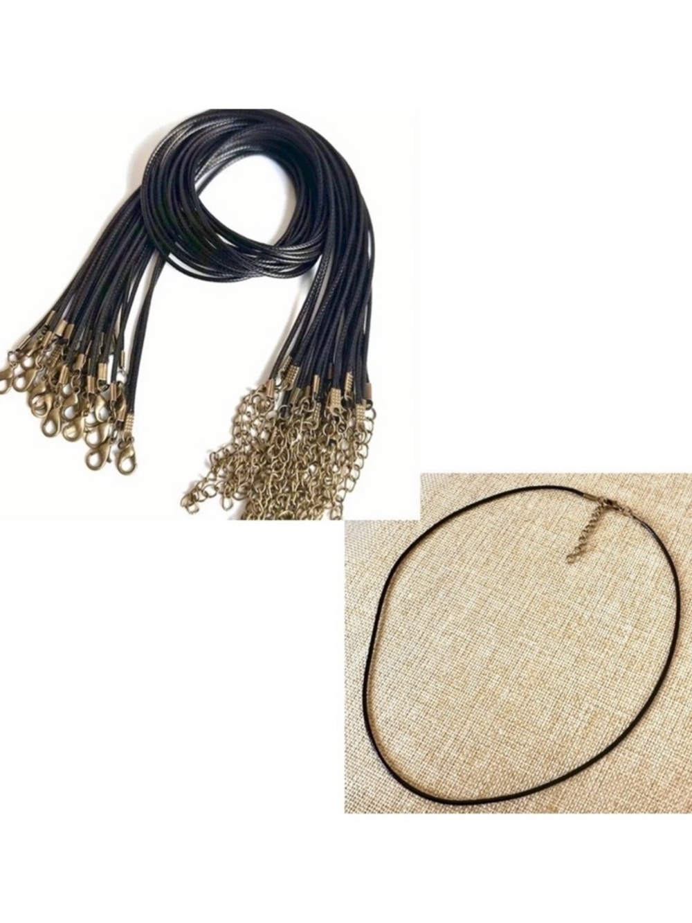🔴 5 for $10 ONE Black PU Leather Cord Necklace with Lobster Clasp